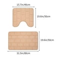 thumbnail image 3 of Bathroom Water Absorbing Door Mat, Non Slip Floor Mat, Polyester Fiber, Soft Comfortable, Easy to Clean, Fast Drying, 2-Piece Set for Toilet Shower Area, 3 of 6