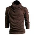thumbnail image 2 of MesaSe Chic Hommes Heap Col à Manches Longues Pull Top Slim T-shirt, 2 of 8
