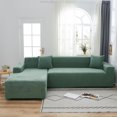 thumbnail image 2 of 2024 Plush Sectional Couch Cover   Stretch L Shape Sofa Covers For Sectional Sofa Set  L Shape Couch Protector Chaise Lounge Covers For Dogs Kids-Gray-1 Seater, 2 of 9