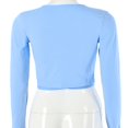 thumbnail image 4 of Women Long Sleeve V Neck Bandage Wrap Knot T-Shirts Tees Tops, 4 of 6