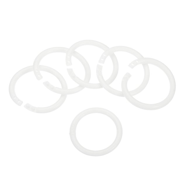 Unique Bargains 1.8' OD 1.4' ID Loose Leaf Rings Binder Ring Plastic O Rings, White, 50 Count
