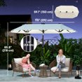 thumbnail image 3 of Outsunny 10ft Double-Sided Patio Umbrella, Outdoor Parasol, Beige, 3 of 10