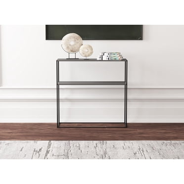 Table console premium pour entrée. Table accent pour canapé. Table d'appoint élégante et fonctionnelle derrière le canapé. Facile à assembler. Table console avec étagère de rangement. Métal noir.