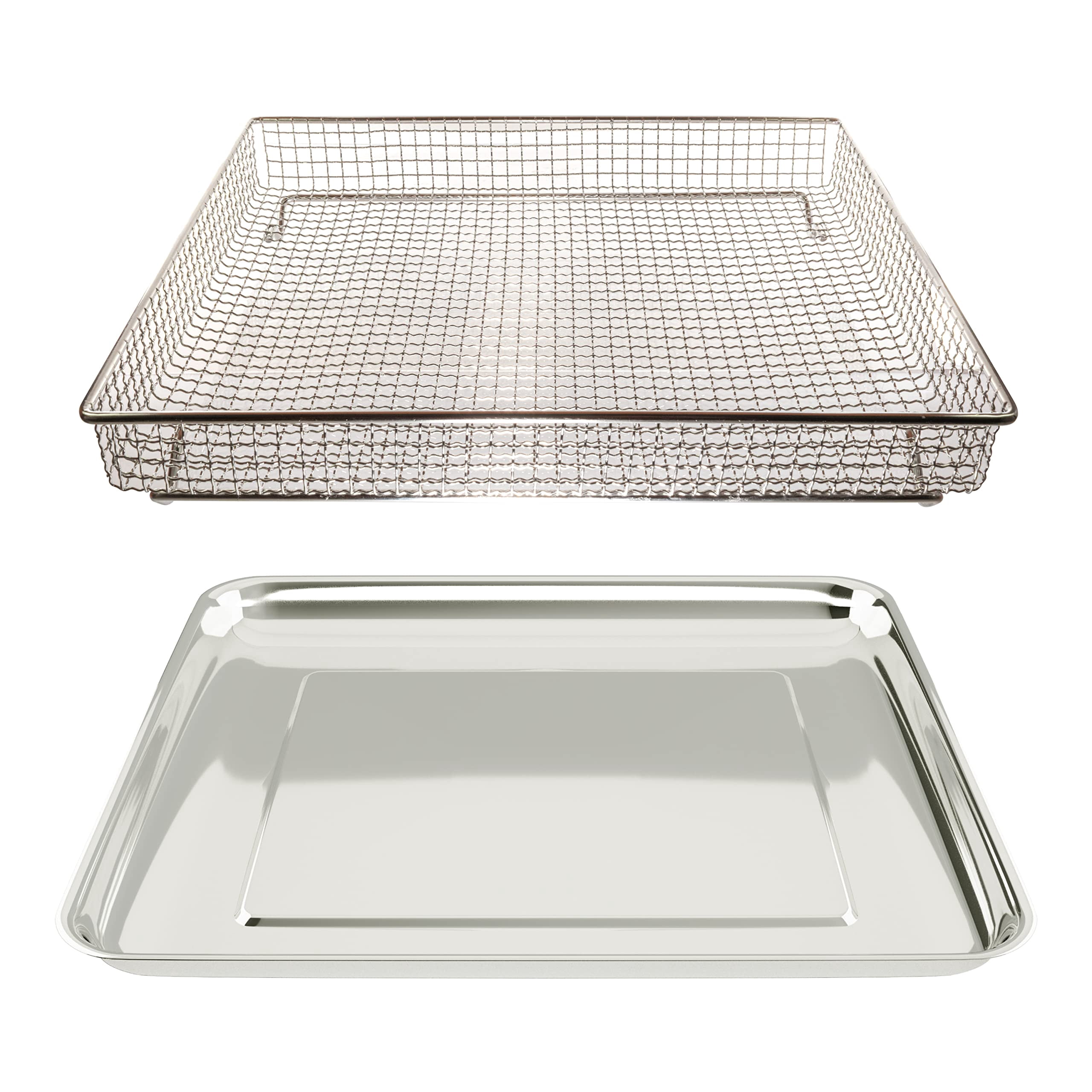 Univen Stainless Steel Baking Tray Pan and Air Fryer Basket Compatible with Cuisinart Airfryer TOA-060 and TOA-065