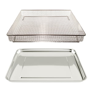 Univen Stainless Steel Baking Tray Pan and Air Fryer Basket Compatible with Cuisinart Airfryer TOA-060 and TOA-065