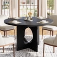 thumbnail image 1 of Round Dining Table for 4-6 People, 47'' Dining Room Table with Wooden Pedestal Base, Dinner Tables, Circle Kitchen Tables for Dining Room, Kitchen, Living Room (Table Only), 1 of 7