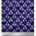 thumbnail image 1 of Soimoi Rayon Crepe Fabric Leaves & Floral Block Print Sewing Fabric Yard 46 Inch Wide, 1 of 4