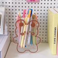 thumbnail image 3 of Transparent Pen Container Multifunctional Cute Cartoon Acrylic Makeup Brush Storage Case for Office Desk Makeup Table, 3 of 5