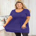 thumbnail image 2 of Tunique Grande Taille pour Femmes Manches Courtes Roses Vertes Hauts 3X Col Rond Vêtements Été Fluide Vêtements de Maternité Chemise, 2 of 7