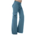 thumbnail image 1 of Timegard Womens Pants Workout Comfy High Waist Wide Leg Trousers Straight Solid Colar Pants with Button Pocket, 1 of 7