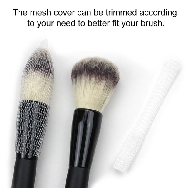 Peahefy Makeup Brush Mesh Guard,100Pcs Makeup Brush Net Cosmetic Brush Mesh Protector Protective Guard Cover,Cosmetic Brush Accessory