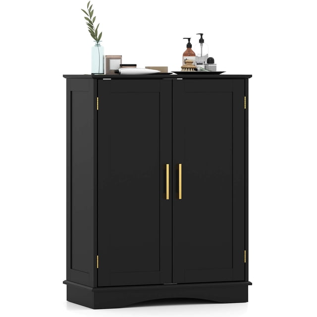 Costway Armoire de Rangement au Sol Organisateur de Rangement Moderne avec Tablettes Ajustables et 2 Portes
