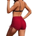 thumbnail image 3 of Gupgi Women Swim Shorts Solid Color High Waist Drawstring Slim Bottoms Swimming Trunks Summer Board Shorts, 3 of 9