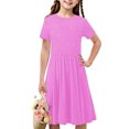 thumbnail image 2 of Rbaofujie Robe d'Été Décontractée pour Filles de 2 à 14 Ans, Robe Trapèze Mignonne pour Tout-Petits pour la Maison et l'École, 2 of 7