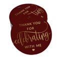 thumbnail image 1 of Inkdotpot 100 Pack ThankYou For Celebrating With Me Birthday Favor Paper Tag Craft Real Gold Foil Hang Tag, 1 of 1
