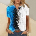 thumbnail image 3 of Cameland T-Shirt à Manches Courtes Décontracté d'Été pour Femmes, à Boutons, Col Rond, Chandail Blouse Hauts, 3 of 5