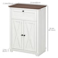 thumbnail image 3 of HOMCOM Armoire de Rangement Style Ferme, Buffet avec Tiroir et Portes, Blanc, 3 of 10