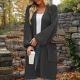 thumbnail image 2 of Yuyuzo Womens Plus Size Cardigans Cable Knit Sweater Jackets Long Sleeve Open Front V Neck Solid Color Outwear, 2 of 6