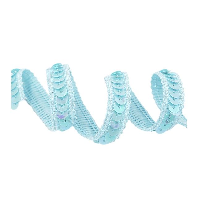 relayinert Handmade Sequined Band Addition To Hair Accessories Collection Sequined Dress Ribbon Sequined Belt light blue