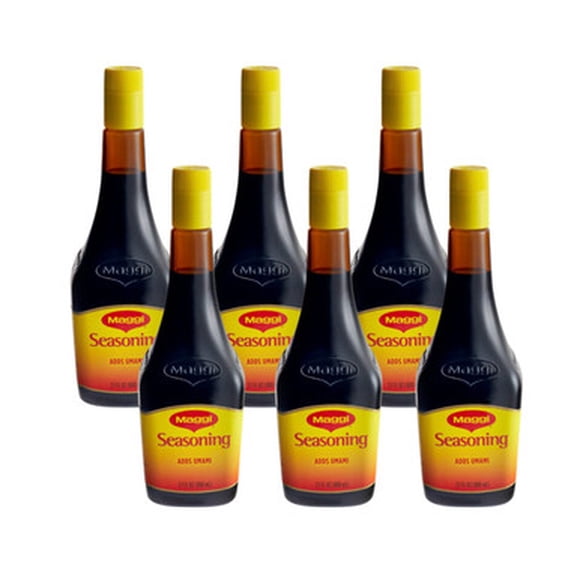 Maggi Assaisonnement Liquide 27 oz - 6/caisse / Rehaussez Vos Plats avec une Saveur Riche – Amplificateur de Saveur Liquide Umami Profond de Qualité Supérieure, Base Culinaire Sarriette Concentrée, Bouteille de Service Alimentaire à Grand Volume 27 oz