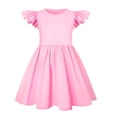 thumbnail image 5 of FhsagQ Robes pour Filles Enfants Filles Manches Volantées Col Rond Robes Enfants Été Robe à Manches à Volants Tout-Petits Filles Printemps le 7 Juillet Robes 5T 4-5 Ans, 5 of 5