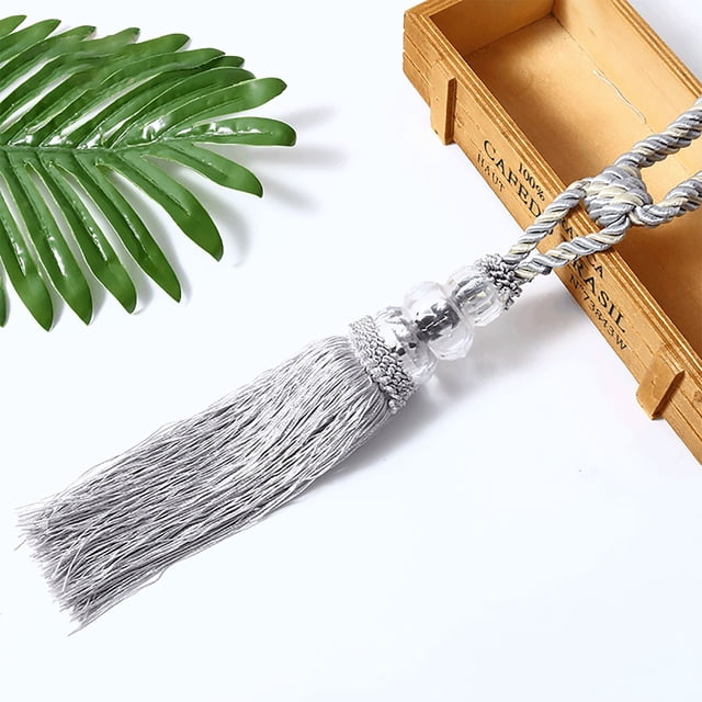 Home Textile Curtain Clearance 4Pcs Curtain Tassel Small Crystal Single Curtain Accessories Hanging Tie Rope Silver, Home Textile Curtain