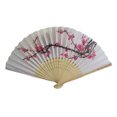 thumbnail image 2 of YAOMOBB Elegant Folding Fan Double Sided Flower Pattern Bamboo Catwalks Lightweight Hand Held Party Props, 2 of 7