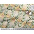 thumbnail image 2 of Soimoi Polyester Crepe Fabric Leaves & Magnolia Floral Print Sewing Fabric Yard 42 Inch Wide, 2 of 5