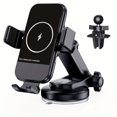 thumbnail image 1 of Wireless Car Charger, 15W Qi Fast Charging Auto Clamping Car Charger Phone Mount,, 1 of 4