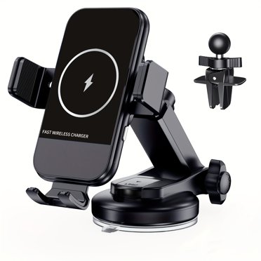 Wireless Car Charger, 15W Qi Fast Charging Auto Clamping Car Charger Phone Mount,