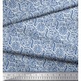 thumbnail image 2 of Soimoi Polyester Crepe Fabric Floral & Paisley Block Decor Fabric Printed Yard 42 Inch Wide, 2 of 3