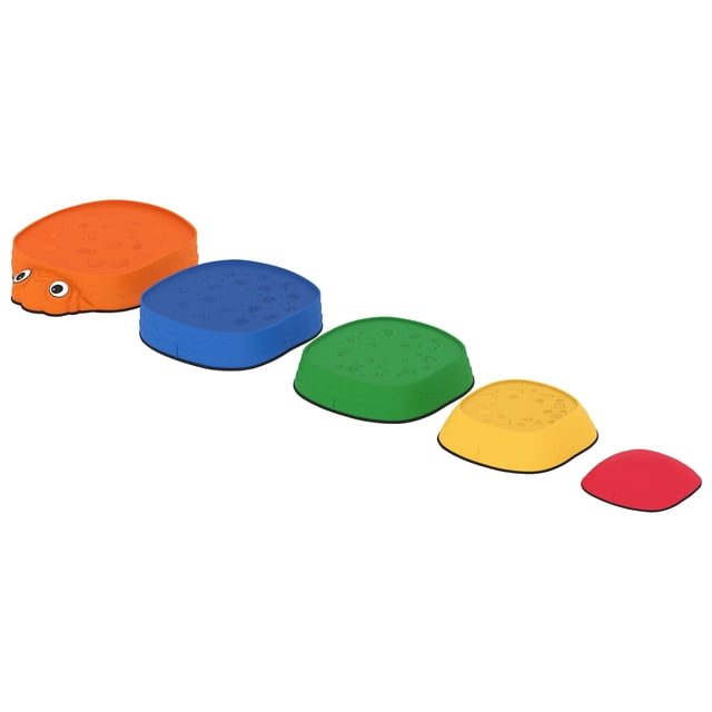 Qaba Balance Stepping Stones - Ladybug Design | Indoor/Outdoor Obstacle Course for Coordination & Motor Skills | Multi-Colored, PP & TPE Construction