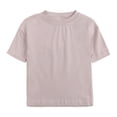 thumbnail image 1 of BYHONG T-Shirts Basiques à Manches Courtes pour Garçons et Filles, Col Rond, Vêtements Décontractés pour Enfants, Tunique Col Rond Kaki 90, 1 of 3
