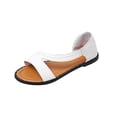 thumbnail image 1 of KIHOUT Summer Womens Sandals, Flat Fish Mouth Ladies Sandals Solid Color Open Toe Sandals, 1 of 6