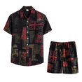 thumbnail image 2 of Men‘s Summer 2-Piece Beach Printed Short Sleeve Shirts & Shorts Pants Sets Note Please Buy One Or Two Sizes Larger, 2 of 3