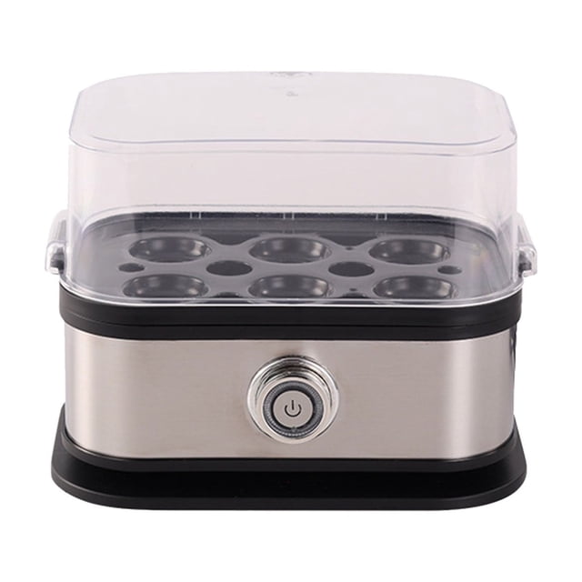 Binwennn Convenient Intelligent One Click Egg Poacher Egg Cooker For 1 To 6 Eggs Keep Warm Function Egg Cooker Made Of Stainless Steel 200W Kitchen Egg Steamer Home Breakfast Machine Kitchenware