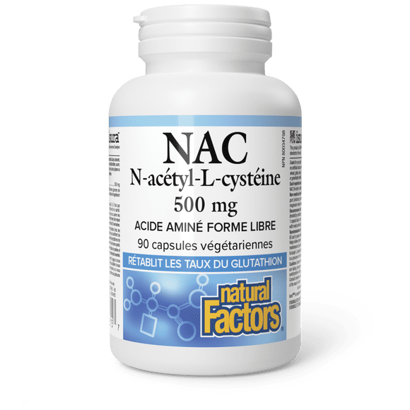 Natural Factors N-Acetyl-L-Cysteine 500 mg 90 Vegetarian Capsules