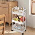 thumbnail image 5 of Dvruxg 3-Tier Kitchen Storage Cart, Armrest Bathroom Organizer, Mobile Toiletries Rack for Home Organization, 5 of 5