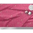 thumbnail image 2 of Soimoi Pink Modal Satin Fabric Glass,Straw & Drinks Summer Designs Printed Fabric 1 Yard 42 Inch Wide, 2 of 3