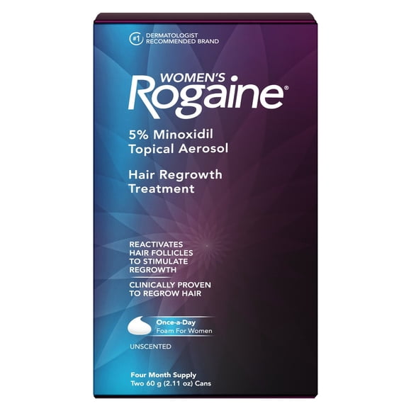 Women's Rogaine Mousse de Minoxidil 5 % pour la Repousse des Cheveux - Approvisionnement de 4 Mois