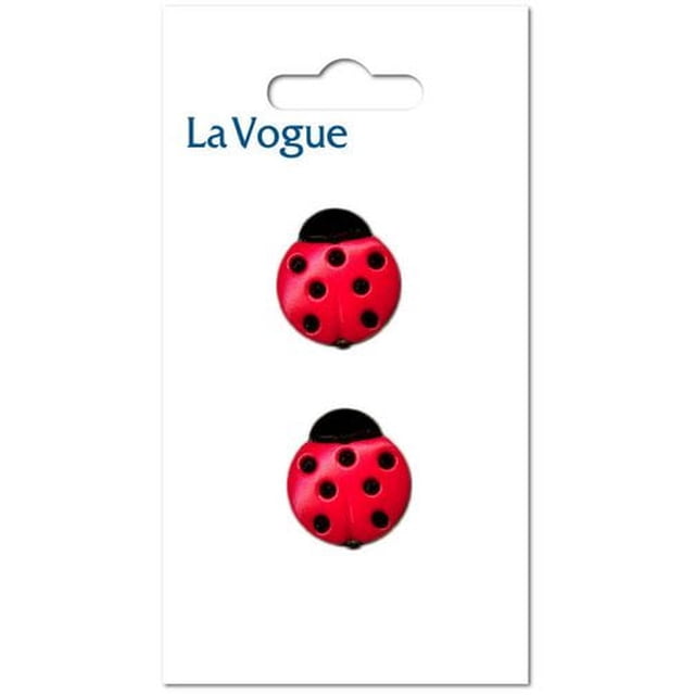 LA VOGUE Ladybug Novelty Shank Buttons 18 mm (0.71 in), rouge