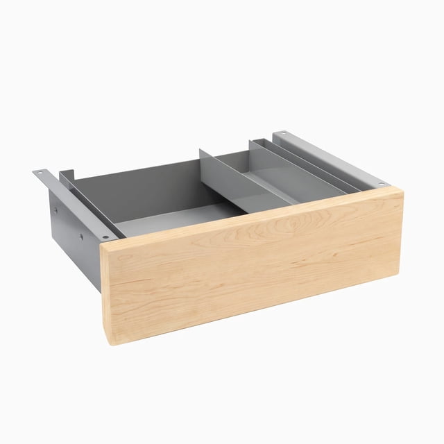 Desky Minimal Under Desk Drawer - Maple Hardwood / Grey