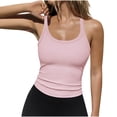 thumbnail image 1 of ohmzyzo Womens Workout Tank Tops V Neck Racerback Going Out Crop 2025 Trendy Top Summer Sleeveless Ribbed Camisole, 1 of 8