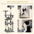 thumbnail image 4 of CoSoTower 52" Multi-Level Cat Tree Tower, Kitten Scratcher Activity Center Play House with Hammock - Grey, 4 of 7