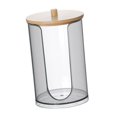 thumbnail image 2 of GUOOL Distributeur de Gobelets de Salle de Bain Support de Coussinet à Bille Multifonction Réutilisable Rangement de Salle de Bain Noir avec Couvercle en Bois, 2 of 9