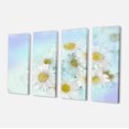 thumbnail image 2 of White Gerbera Flowers on Light Blue - Large Floral Canvas Artwork, 2 of 3