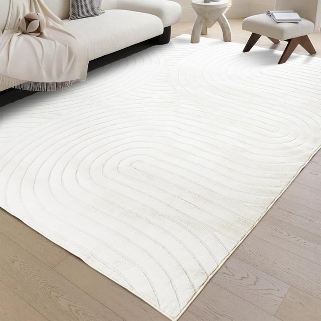 phonzenuo 8x10 Area Rugs for Living Room, Machine Washable Non Slip Vintage Retro Rugs, Low Pile Lightweight Chenille Print Indoor Rug for Bedroom, Dining Room, Home Office(Warm Grey/Blue, 8x10)