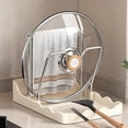 thumbnail image 1 of Storage Rack For Pot Lid And Tablecloth With V-shaped Groove Antis Slip And Water Tray Kitchen Desktop Storage Rack, 1 of 6