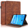 thumbnail image 1 of Tree of Life Embossed Case for Lenovo Tab m8 Stand, Card Slots, Stylus Loop Brown, 1 of 5