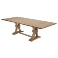 thumbnail image 3 of Ensemble de Salle à Manger Rustique en Bois Naturel 7pc avec Table Extensible + Chaises en Lin Beige, 3 of 6